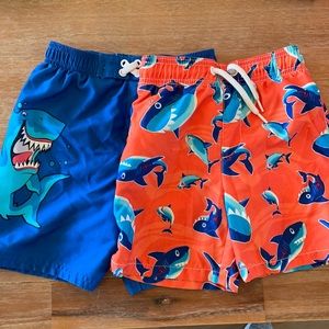 2 pairs of shark swimsuits size 3T